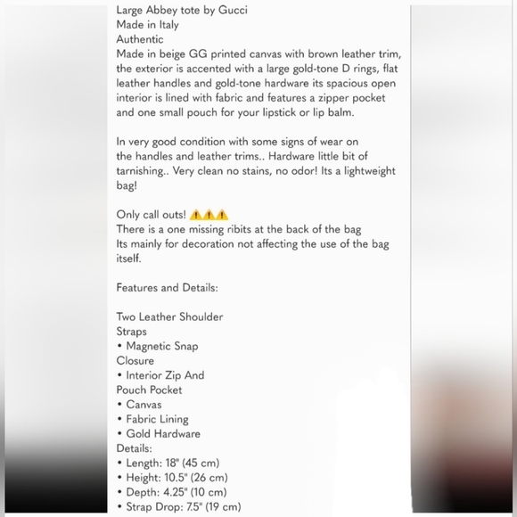 Authentic Gucci GG Canvas Abbey D-Ring Tote Bag - Picture 14 of 16